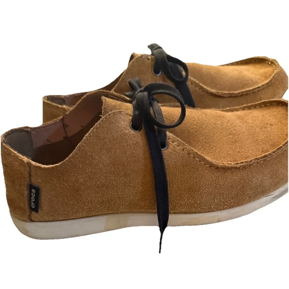 CROCS Men's Tan Nubuck Walu Chukka Lace Up Sz- 10 Moccasin‎ Casual Comfort Rare